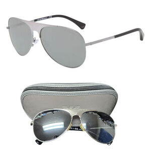 Emporio Armani Aviator Sunglasses EA 2003 3010/6G Gunmetal & Case